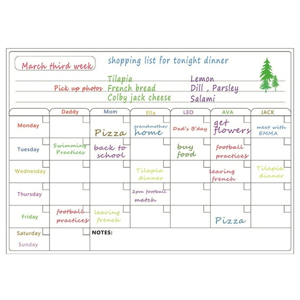 Monthly & Weekly planner Magnetic Dry Erase Whiteboard Calendar for Fridge